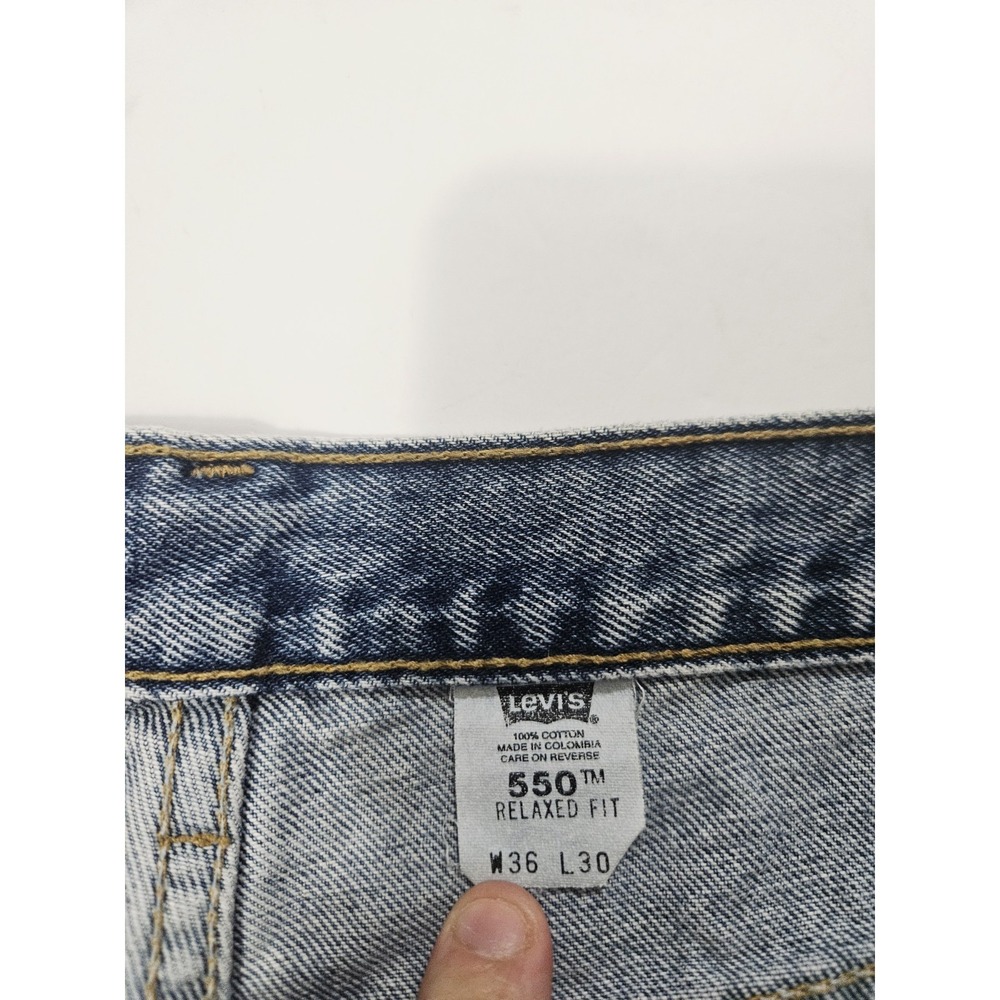 Vintage Levis 550 Jeans Size 36x30 Relaxed Fit Denim Blue Jeans Medium Wash - Picture 6 of 9
